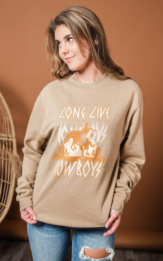 long live cowboys crew neck sweater