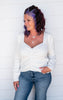 Sweetheart Neckline Knit Sweater - Final Sale