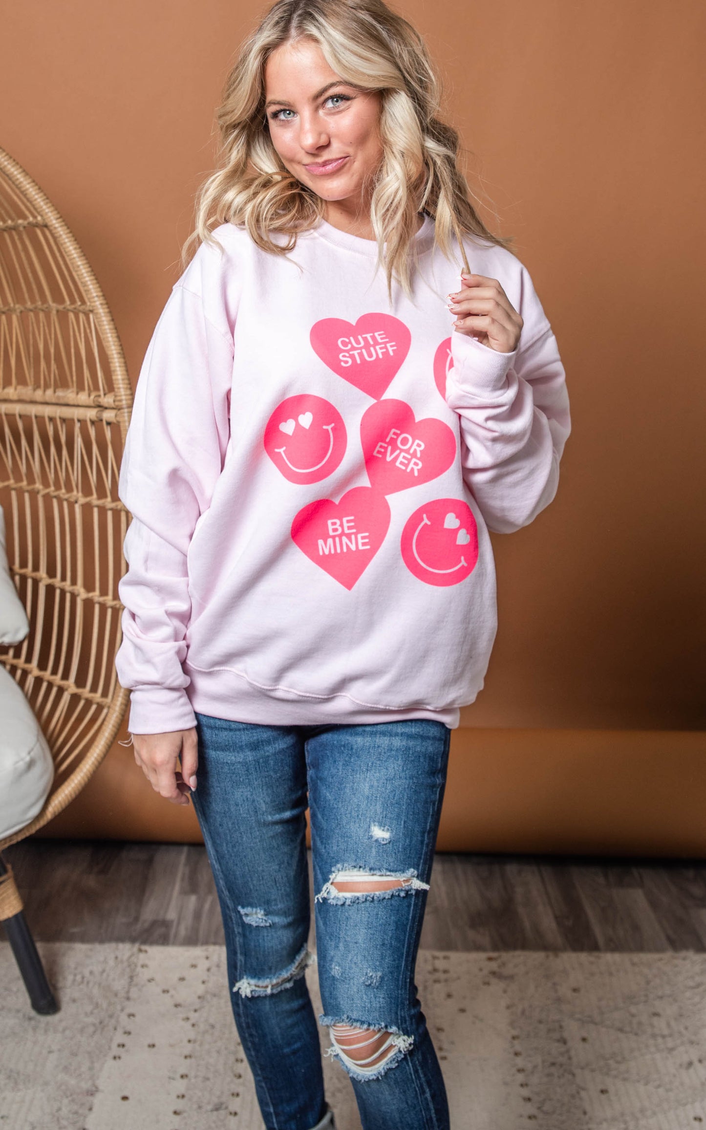 Candy Hearts and Valentines Crewneck Sweatshirt** - Final Sale