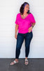 Fucshia v-neck top 