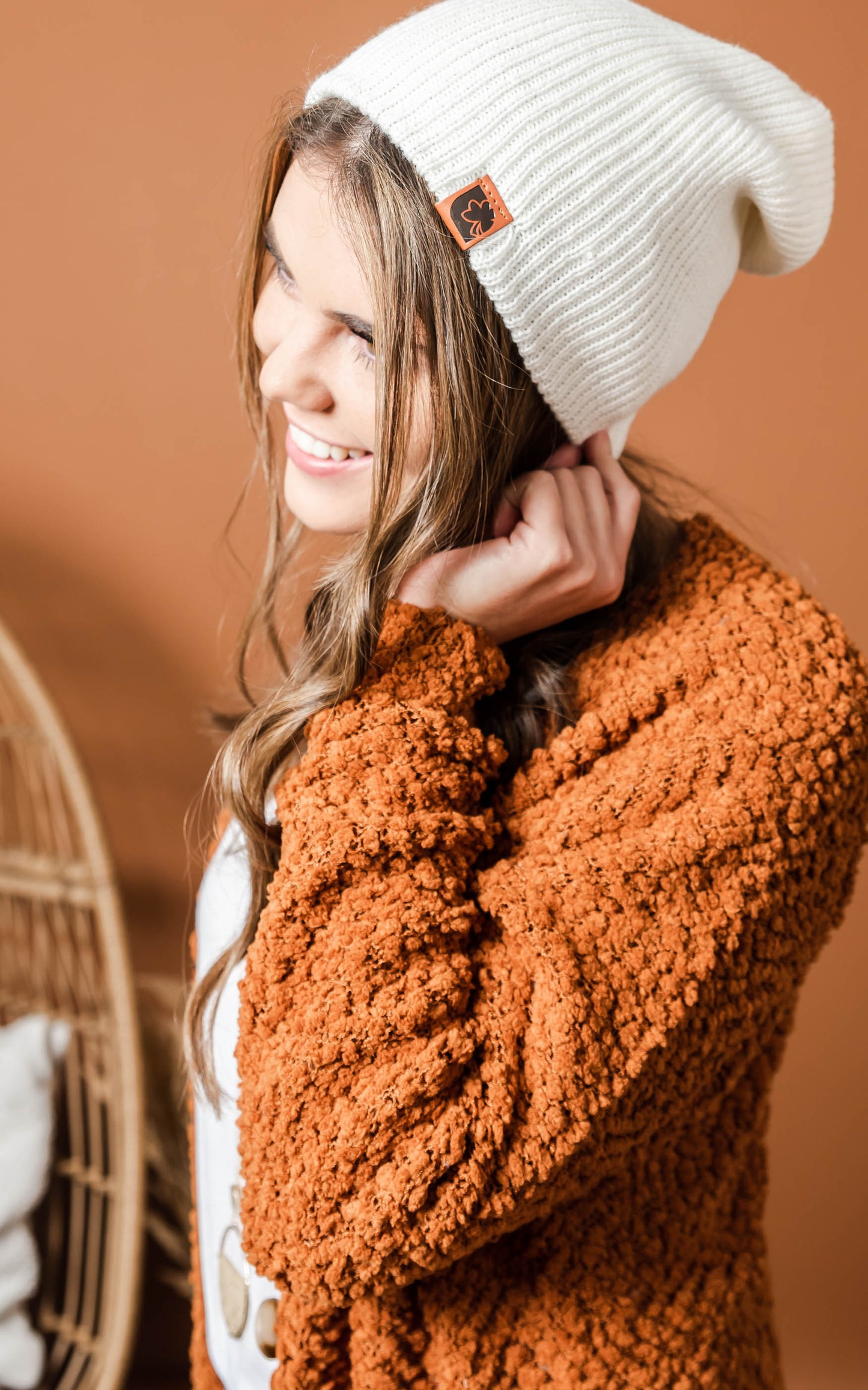 slouchy beanie - ivory beanie