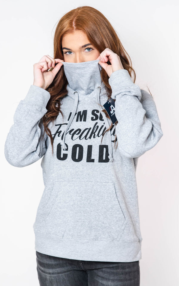  I'm so Freaking Cold Hoodie w/ Gaitor, CLOTHING, BAD HABIT APPAREL, BAD HABIT BOUTIQUE 