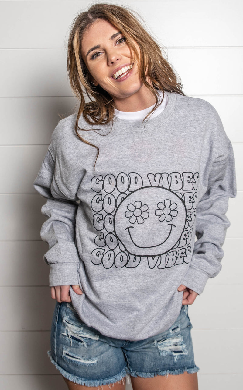 Good Vibes Smile Crewneck Sweatshirt