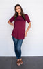 burgundy pocket tee 