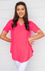 hot pink v-neck basic tee 