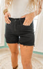 Judy Blue Black Fray Tulip Hem Shorts