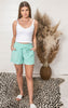 mint french terry shorts