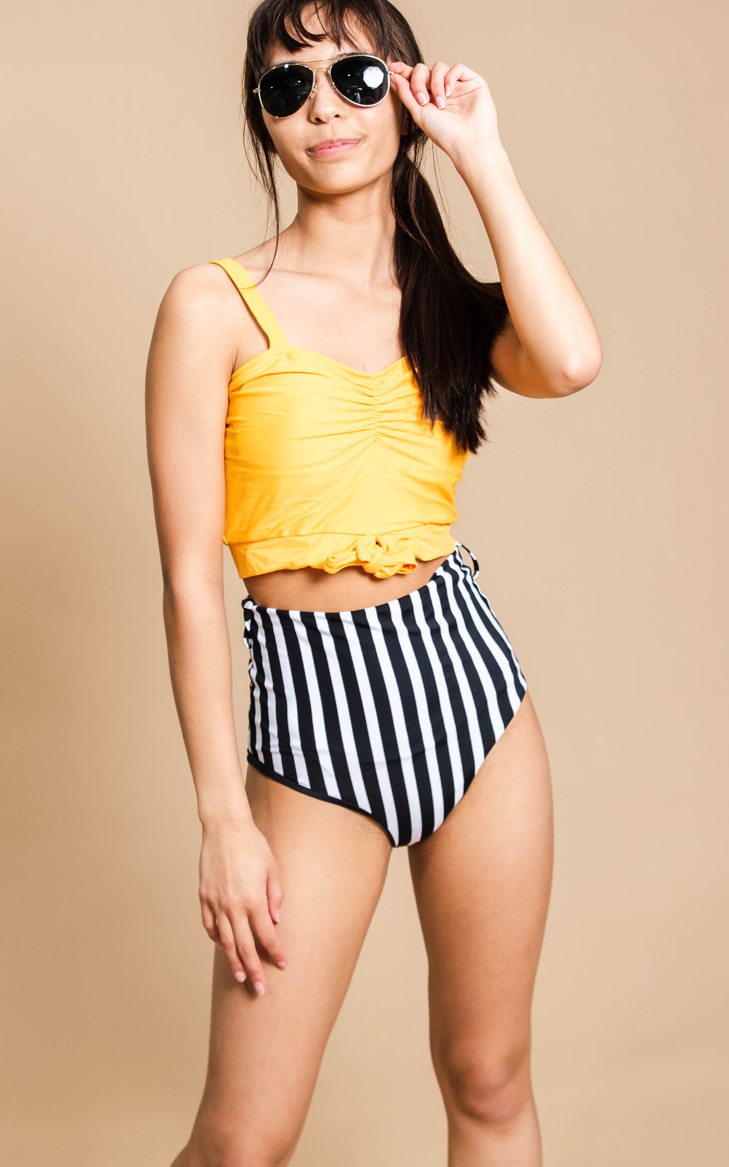 mustard sweetheart tankini top 