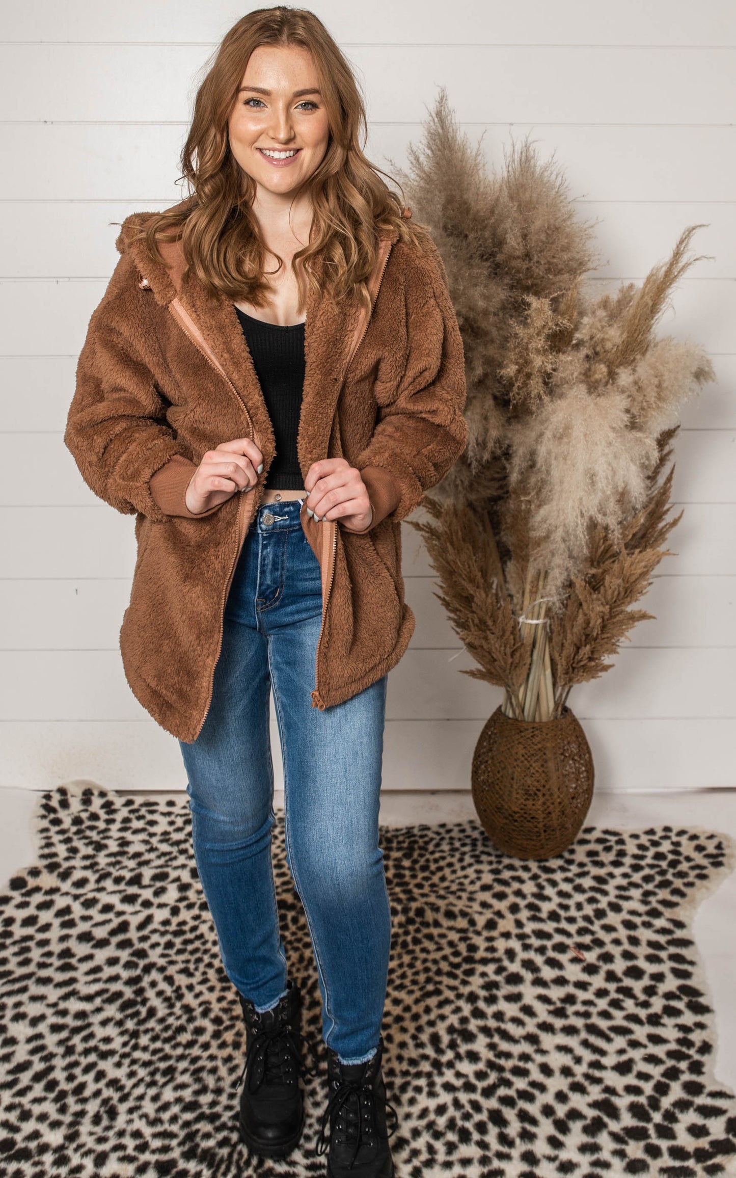 brown sherpa jacket 