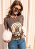  Taste the Pumpkin Spice Rainbow Tee- Heather Brown, CLOTHING, BAD HABIT APPAREL, BAD HABIT BOUTIQUE 