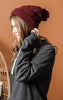 Lakewood Burgundy Cable Knit Beanie