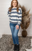 denim blue stripe hoodie