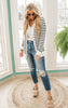 ivory Stripe Snap Cardigan