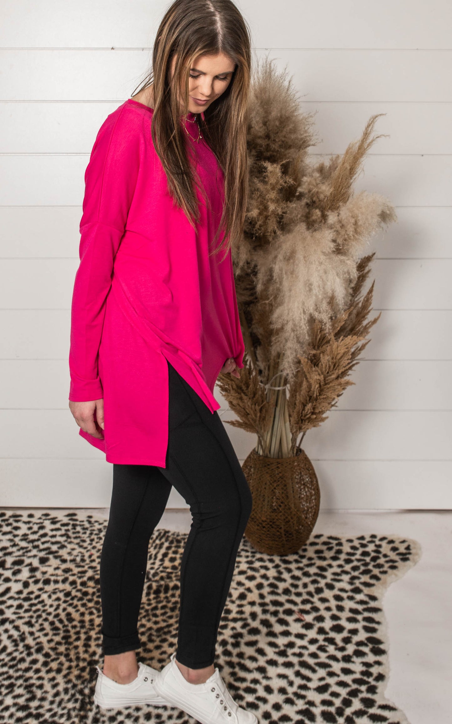 fuchsia tunic top 