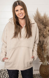 sherpa 1/2 zip fleece pullover 