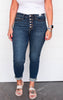 Hi- Rise Button Fly Cutoff Skinny Jeans- Judy Blue