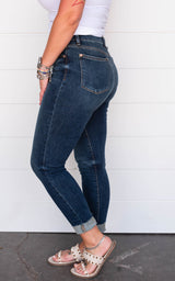 Hi- Rise Button Fly Cutoff Skinny Jeans- Judy Blue