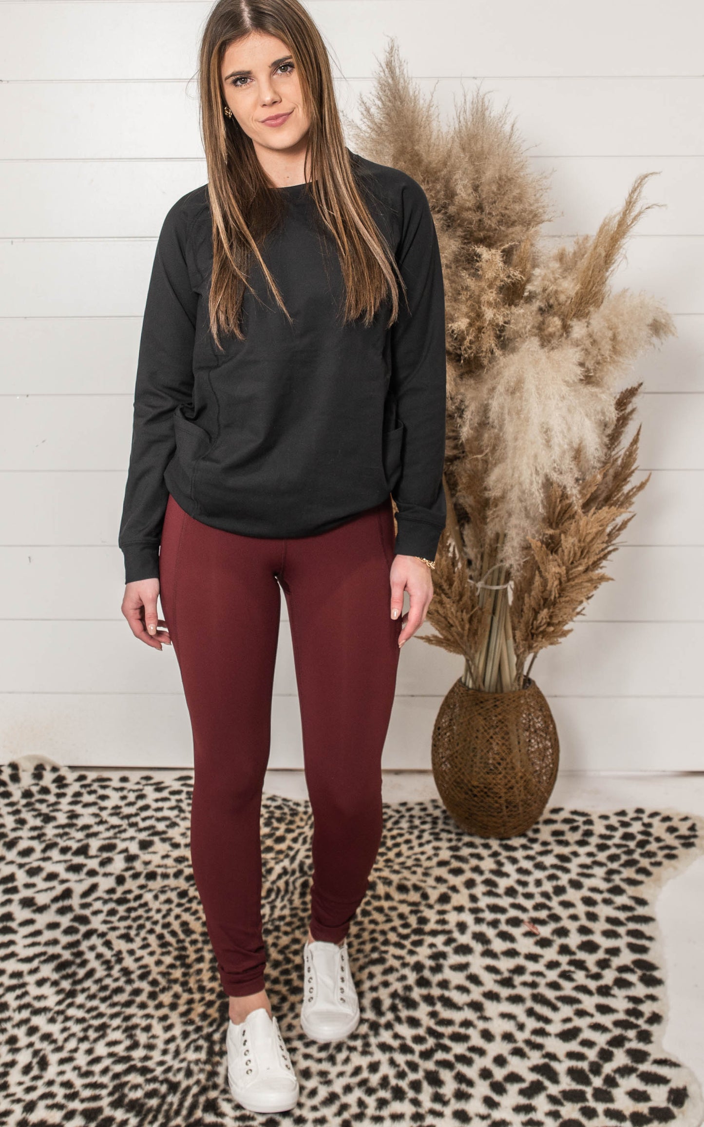 burgundy mono b leggings