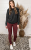 burgundy mono b leggings