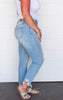 Mid Rise Distressed Hem Boyfriend Jeans- Judy Blue - Final Sale