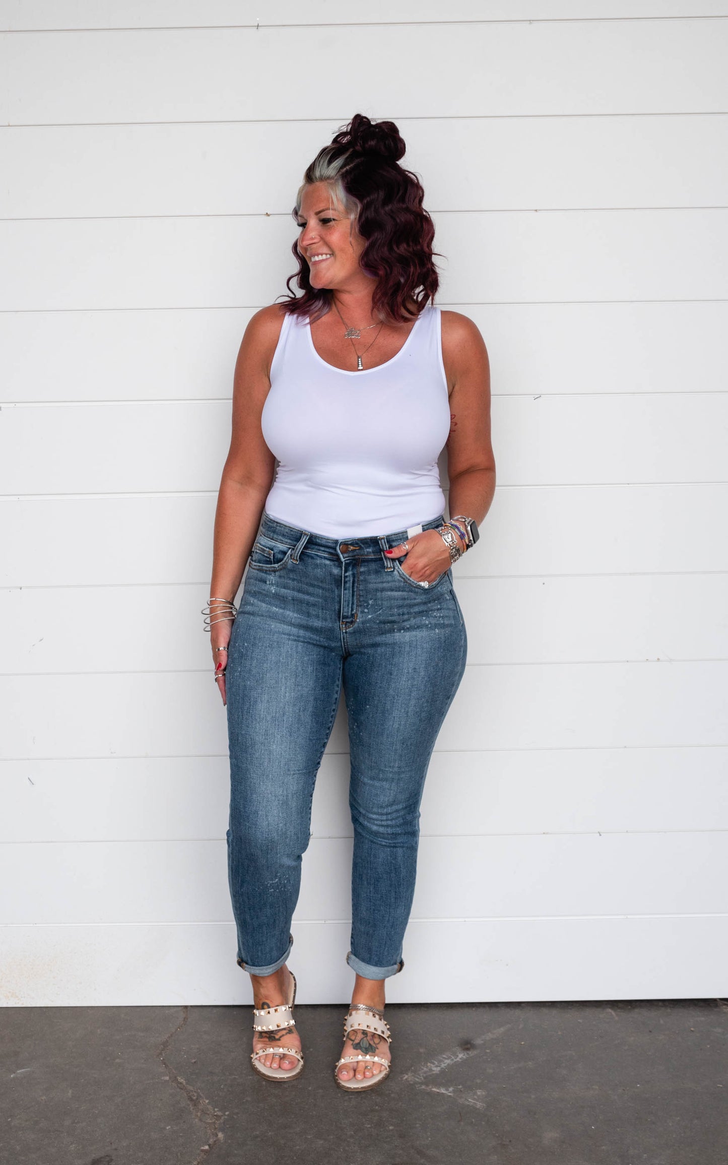 Judy Blue Bleach Splash Boyfriend Jeans - Final Sale