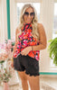 Floral Print for Days Button Closure Floral Top 