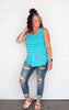 Stripe V-Neck Tank Top - Final Sale