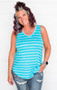 Stripe V-Neck Tank Top - Final Sale