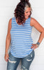 Stripe V-Neck Tank Top - Final Sale