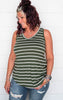 Stripe V-Neck Tank Top - Final Sale