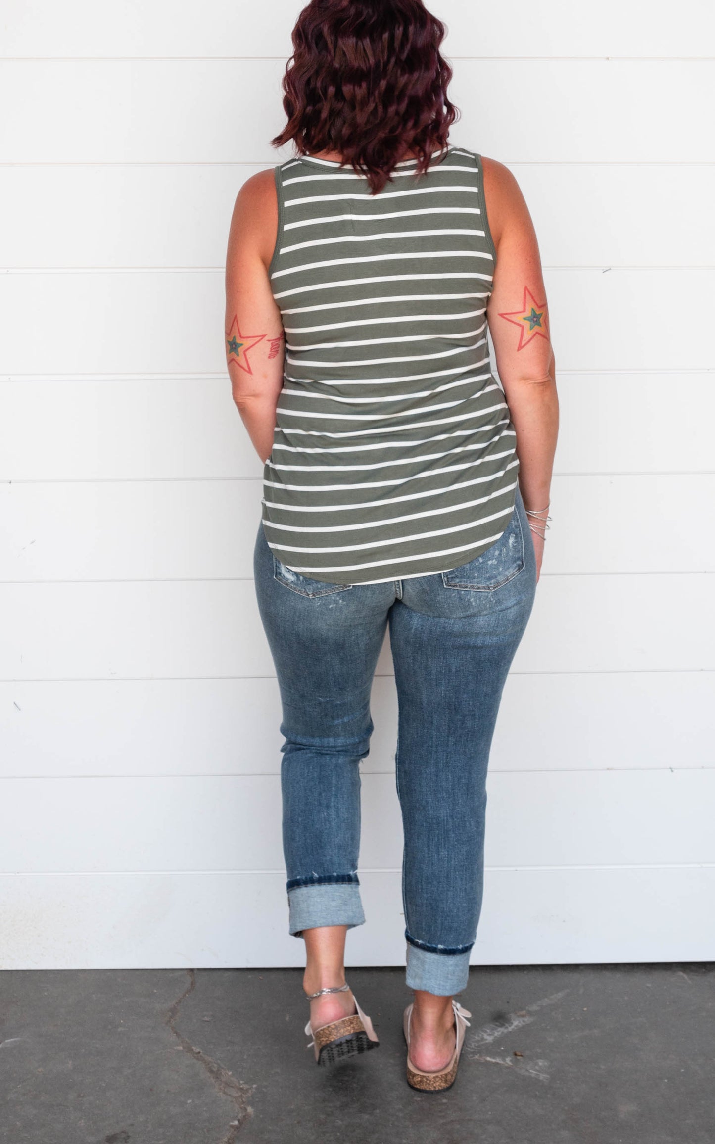 Stripe V-Neck Tank Top - Final Sale