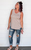 Stripe V-Neck Tank Top - Final Sale