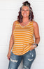 Stripe V-Neck Tank Top - Final Sale