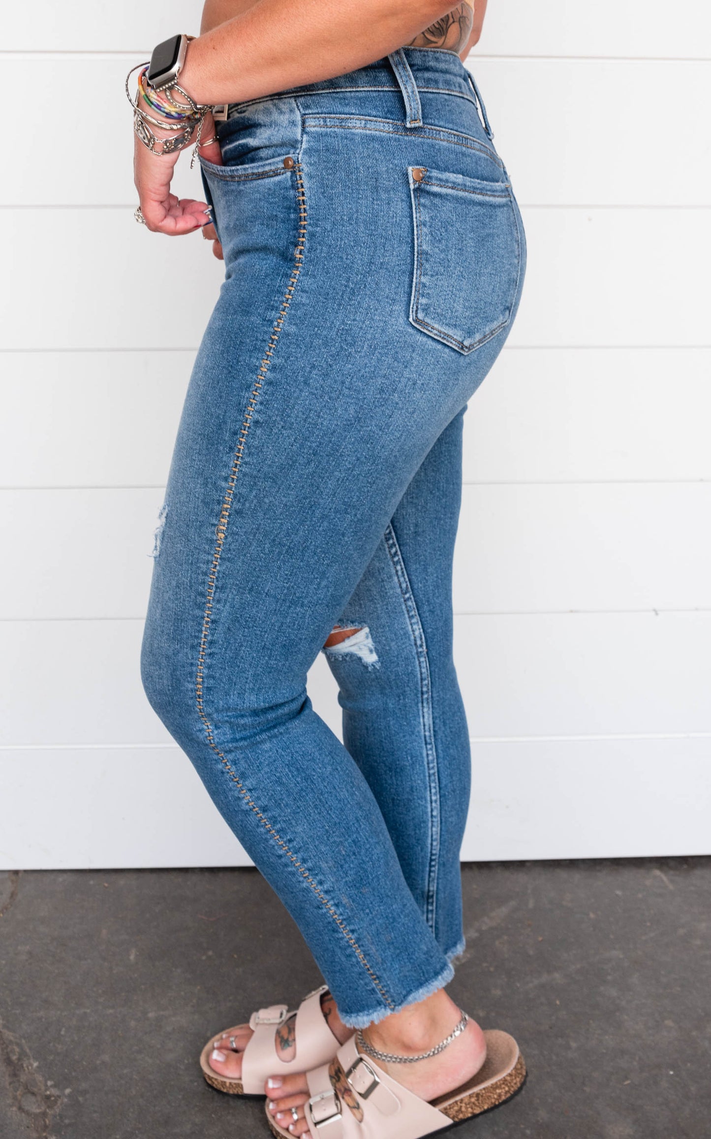 Howdy Britches Hi Rise Boyfriend Denim Jeans- Judy Blue - Final Sale