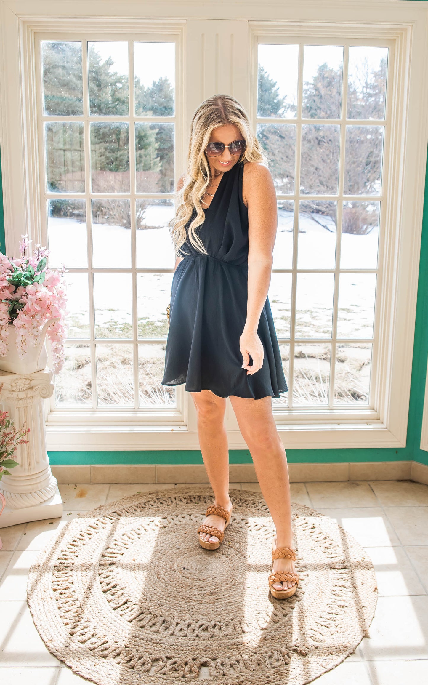 black halter dress 