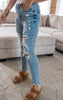 Judy Blue Shark Hem High Rise Skinny JeanJudy Blue Shark Hem High Rise Skinny Jean