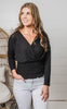 Surplice Front Smocked Long Sleeve Top - Final Sale