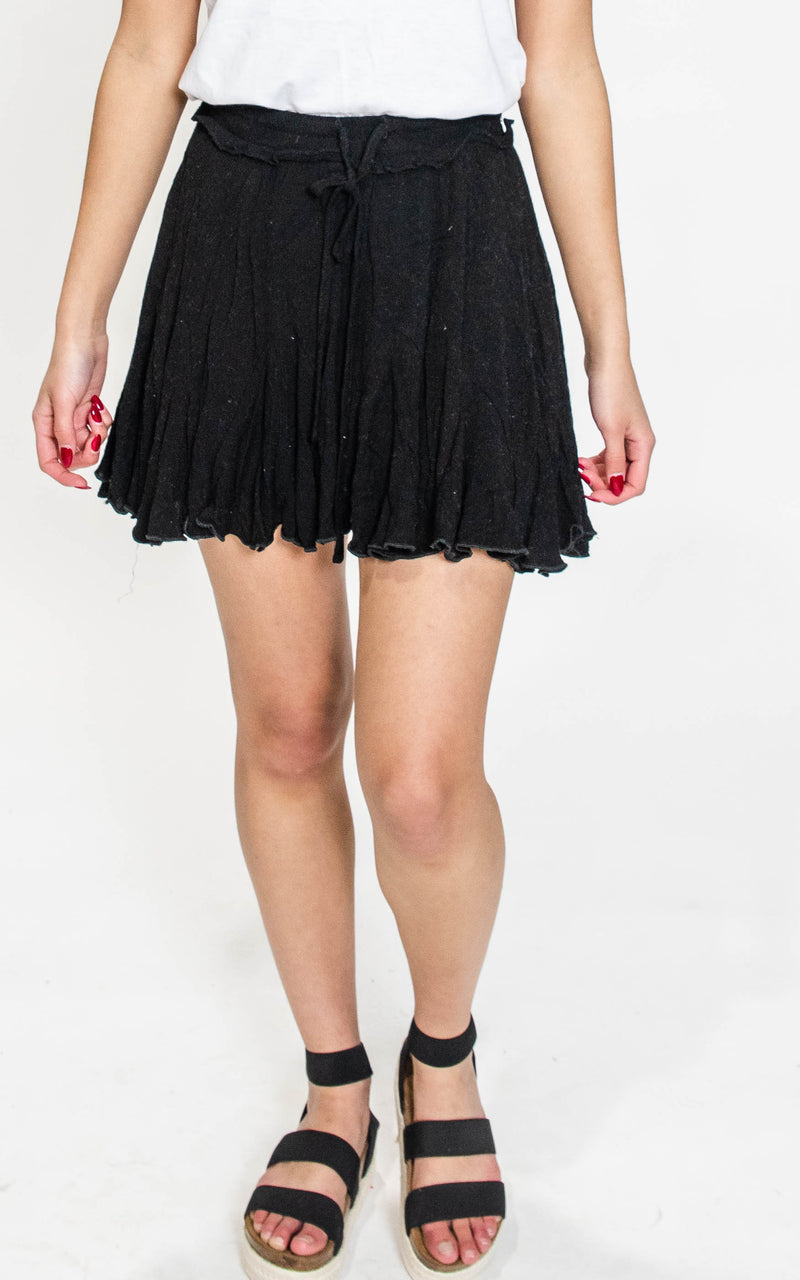 black ruffle skirt 