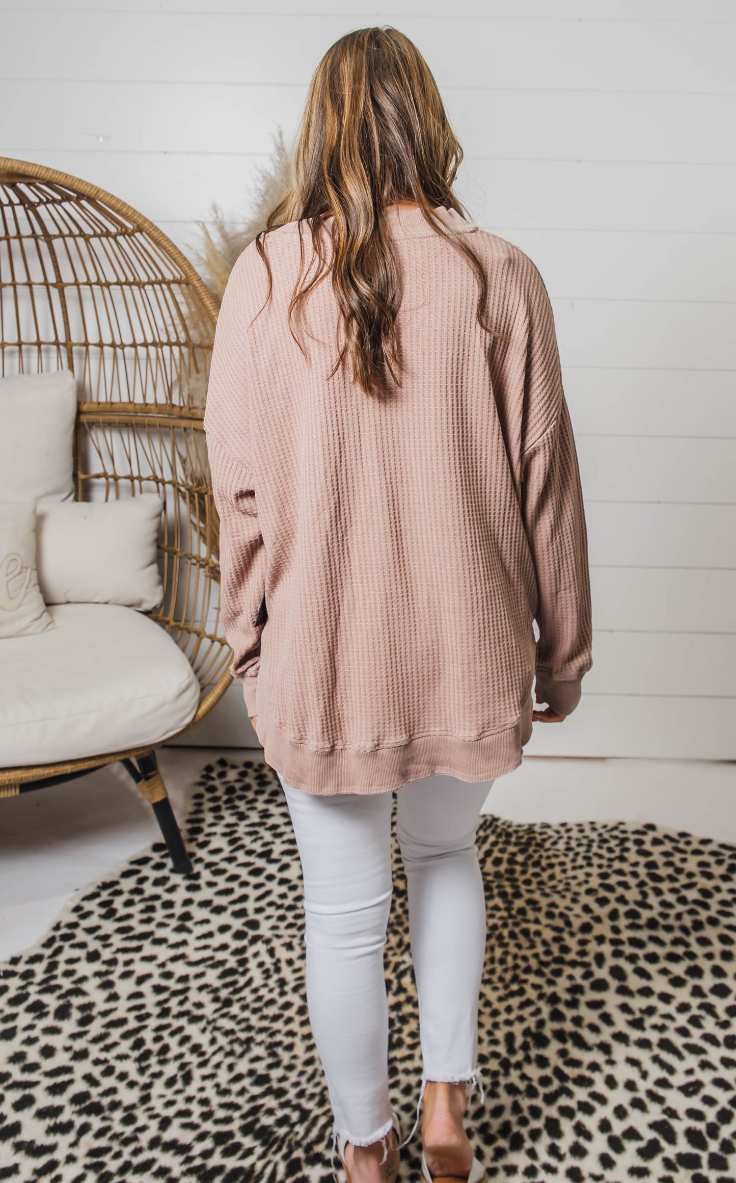 TAUPE WAFFLE TUNIC 