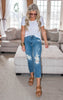 Judy Blue High Waisted Ankle Straight Boyfriend Denim Crops