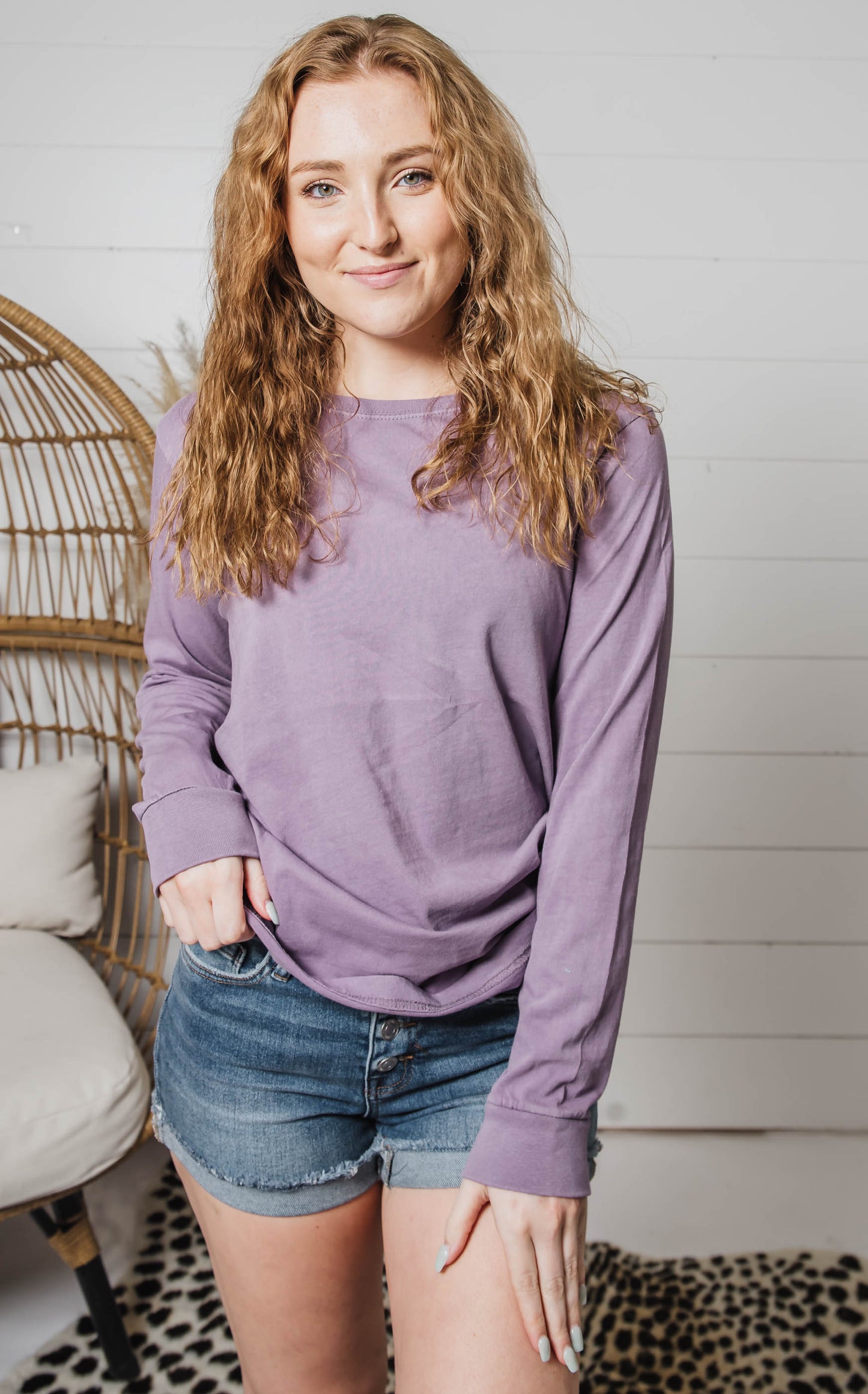 purple long sleeve top 