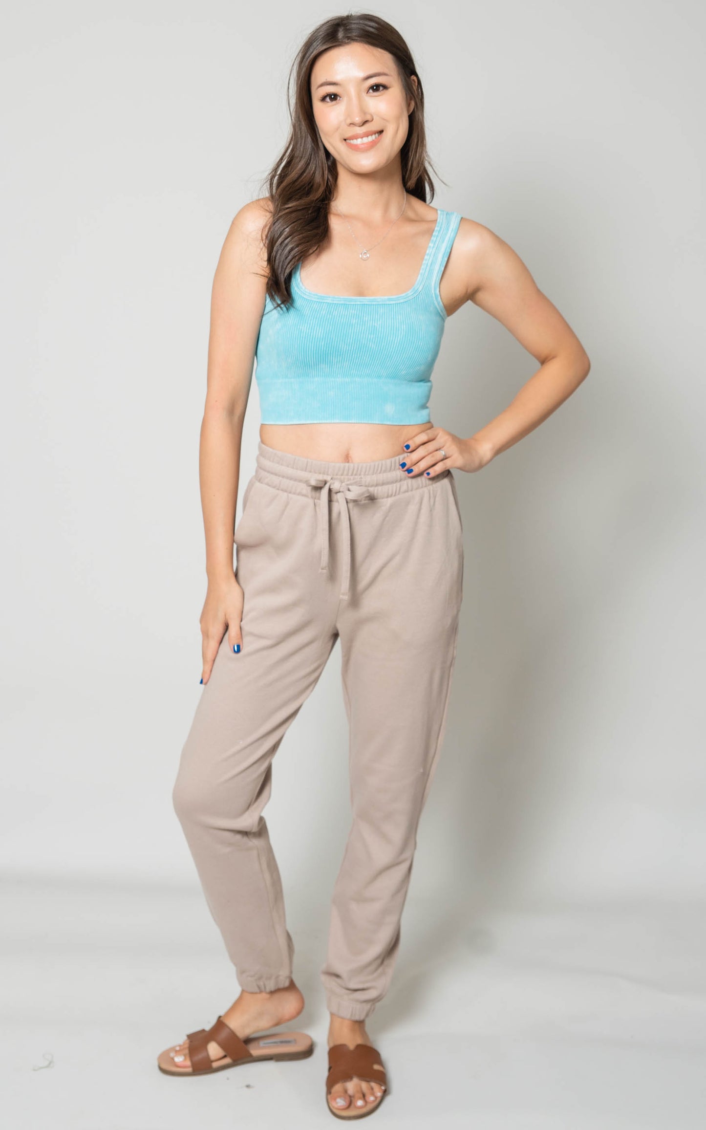 Mineral Washed Square Neck Crop Brami - Final Sale