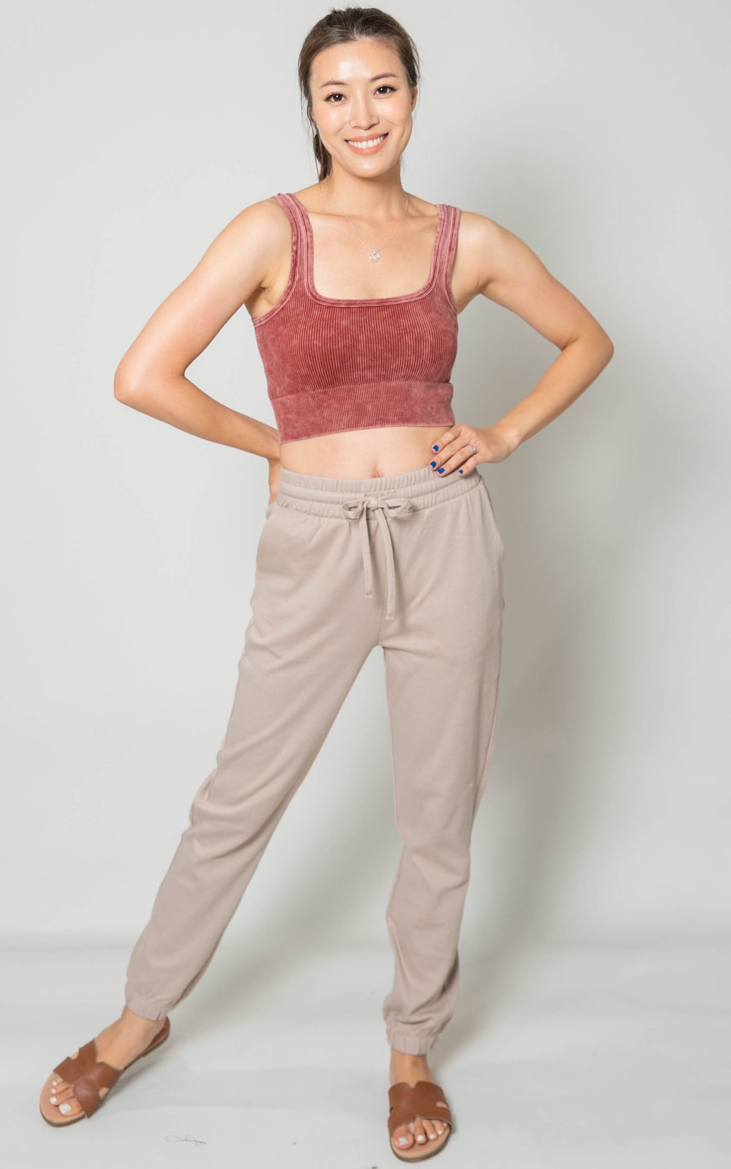 Mineral Washed Square Neck Crop Brami - Final Sale