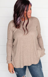 Heather Ribbed Dolman Top - Final Sale