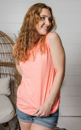 coral muscle tank top 