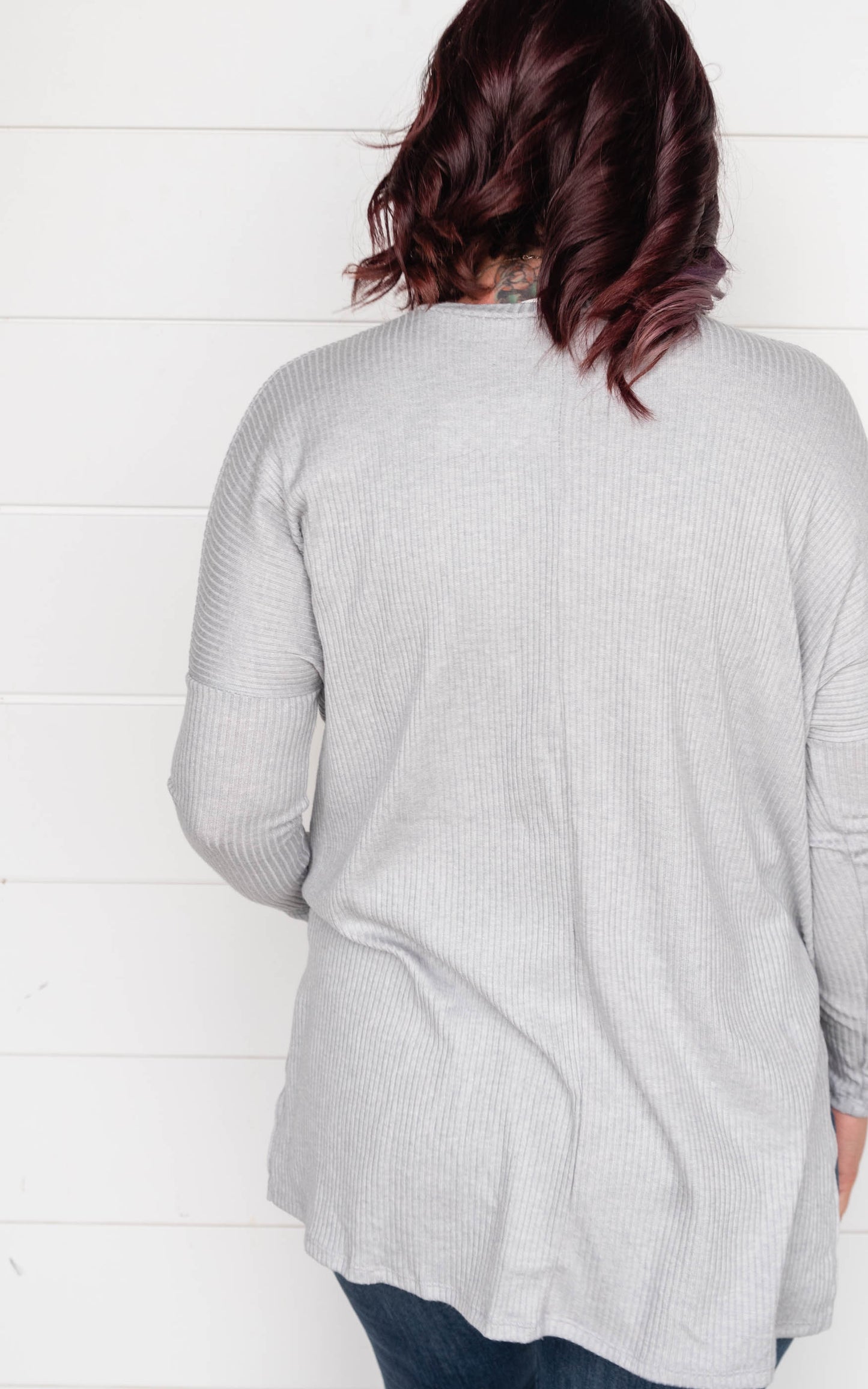 Heather Ribbed Dolman Top - Final Sale