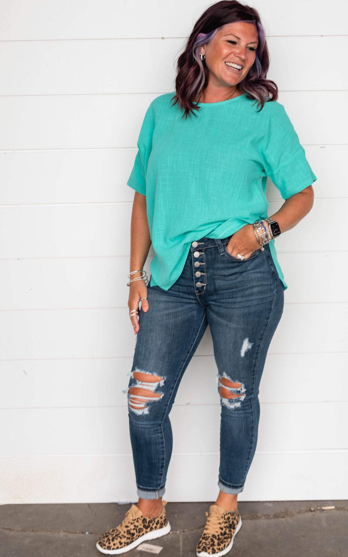 Mint Gauze Top - Final Sale