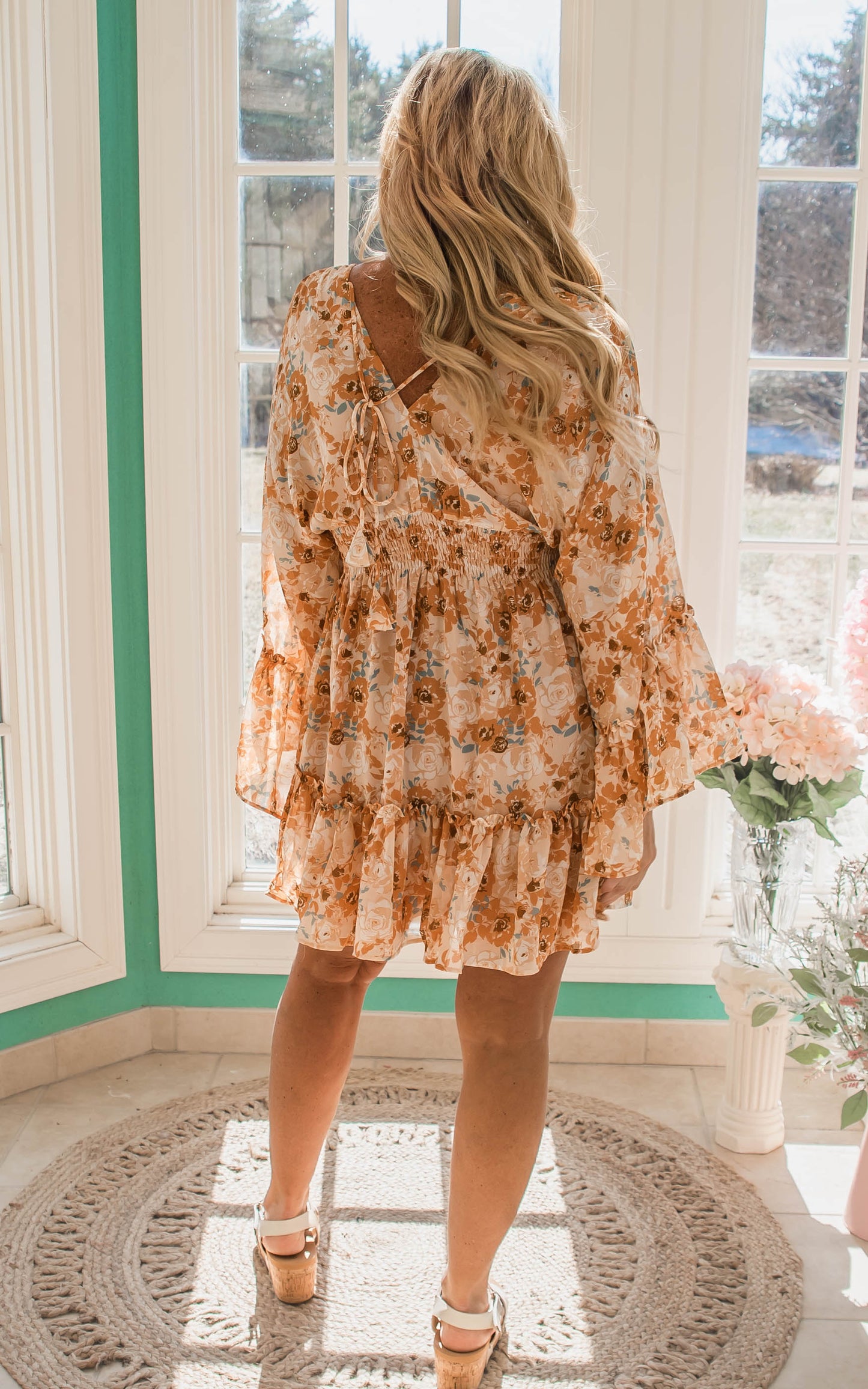 floral long sleeve dress 