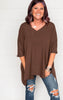 Oversized V-Neck Tunic Top - Final Sale*