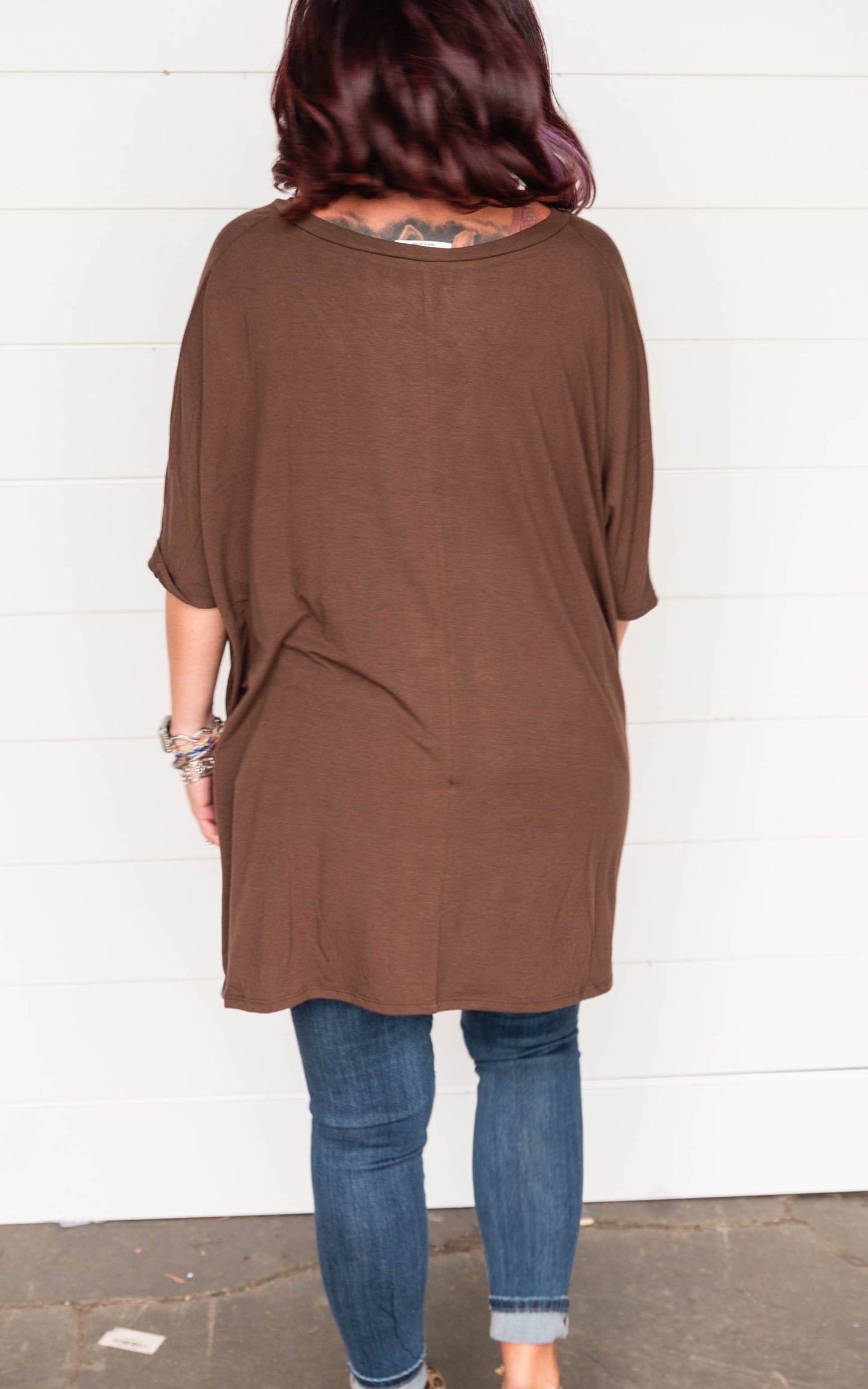 Oversized V-Neck Tunic Top - Final Sale*